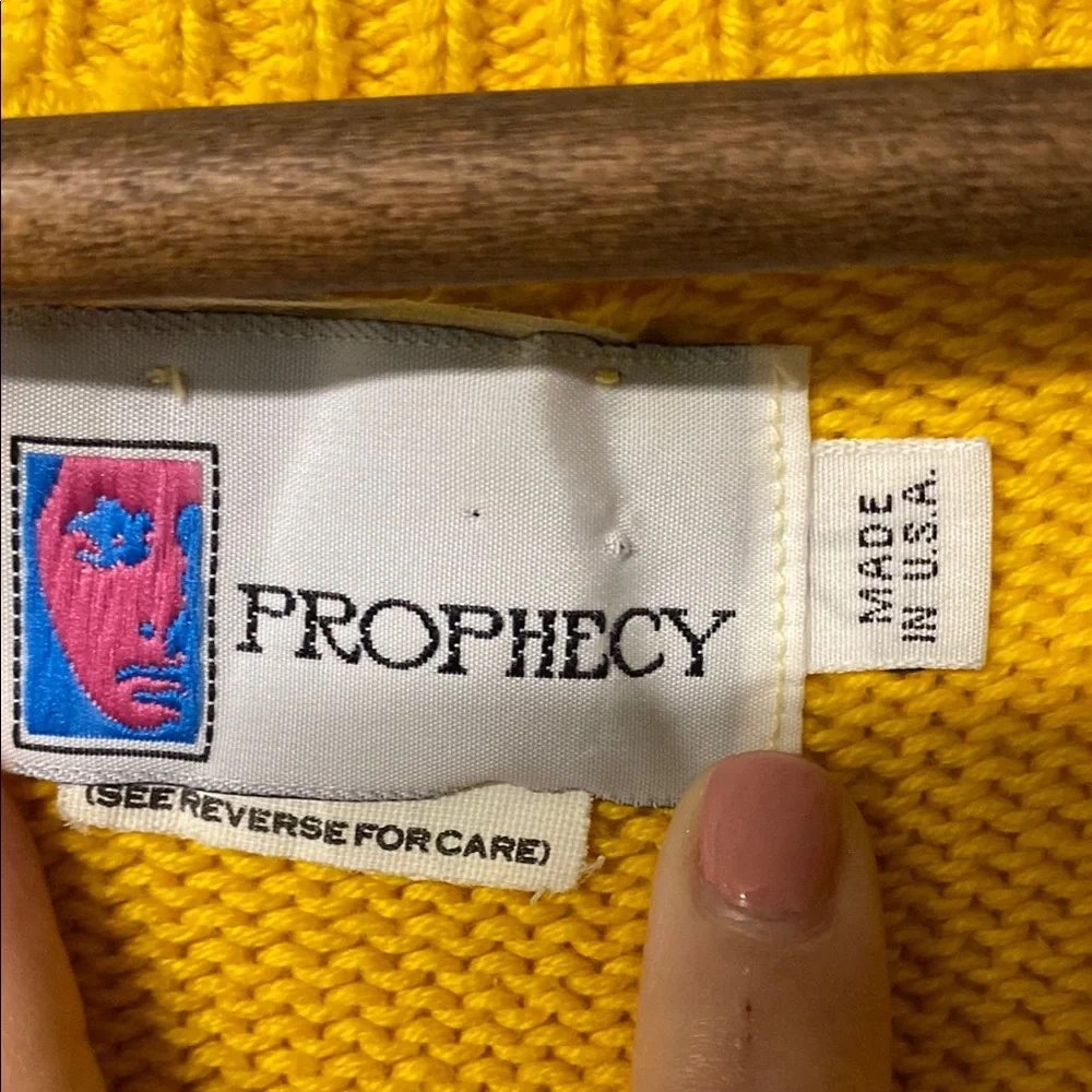 PROPHECY Vintage Mustard Yellow Knit Vest with Ribbed Edging - Picture 2 of 7